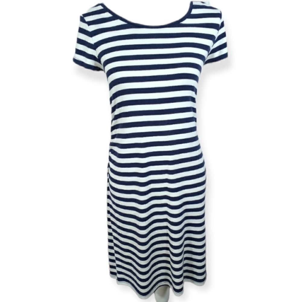 LIZ LANGE MATERNITY NAVY & WHITE DRESS SZ.S GUC